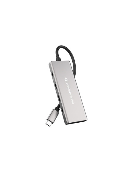 Conceptronic HUBBIES17G hub di interfaccia USB 3.2 Gen 2 (3.1 Gen 2) Type-C 10000 Mbit/s Grigio