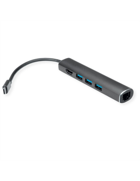 VALUE DOCKING USB - C, 1X 4K HDMI, 3X USB3.2 GEN1, 1X GIGABIT ETHERNET