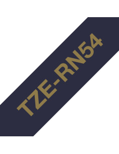 Brother TZE-RN54 nastro per etichettatrice Oro su blu navy