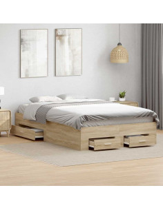 Struttura del letto Marrone 120 x 190 cm Legno multistrato