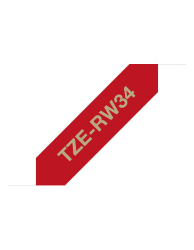 Brother TZE-RW34 nastro per etichettatrice Oro su rosso