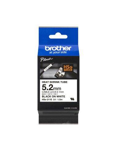 Brother HSE-211E nastro per etichettatrice Nero su bianco