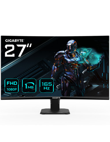 GIGABYTE GS27F 27" Monitor da Gioco FHD - 1920 x 1080, 165Hz, 1ms, 300 cd/m², FreeSync Premium, HDR Ready, HDMI 2.0, Displaypor