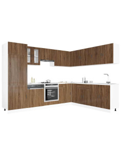 Set Mobili da Cucina 14 pz Porto Rovere Marrone in Truciolato