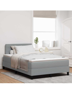 Letto a molle con materasso Grigio chiaro 120 x 190 cm Tessuto
