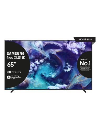 Samsung Neo QLED AI TV 65" QE65QN900FTXZT 8K Mini LED, Processore NQ8 AI Gen2, 8K AI Upscaling, Glare Free, Neo Quantum HDR 8K P