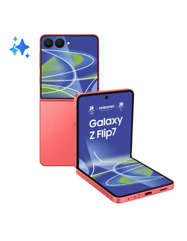 Samsung Galaxy Z Flip7 Smartphone AI, RAM 12GB, 256GB, Display 4,1" Super AMOLED/6,9" Dynamic AMOLED 2X, Fotocamera 50MP, Coralr
