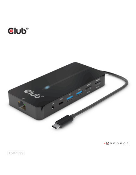 CLUB3D CSV-1595 replicatore di porte e docking station per laptop USB 3.2 Gen 1 (3.1 Gen 1) Type-C Nero