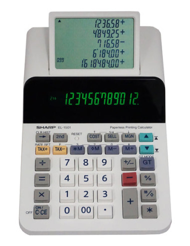 Sharp EL-1501 calcolatrice Desktop Calcolatrice con stampa Multicolore, Bianco