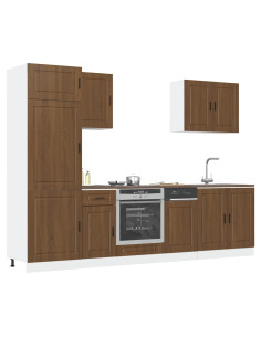 Set Mobili da Cucina 7 pz Porto Rovere Marrone in Truciolato