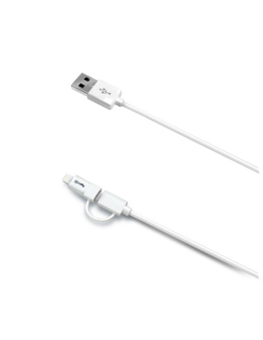 Celly USBML cavo USB 1 m USB A Micro-USB B/Lightning Bianco