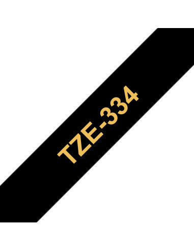 Brother TZE-334 nastro per etichettatrice Oro su nero