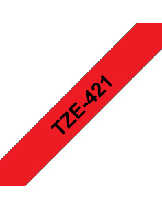 Brother TZE-421 nastro per etichettatrice Nero su rosso