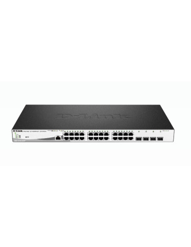D-Link DGS-1210-28MP/E switch di rete Gestito L2 Gigabit Ethernet (10/100/1000) Supporto Power over Ethernet (PoE) 1U Nero, Grig