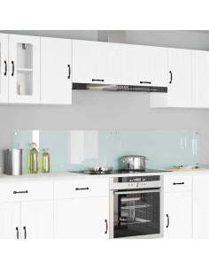 Rivestimento da Cucina 2 pcs Bianco 110 x 40 cm vetro temperato