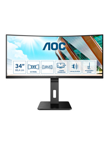 AOC P2 CU34P2A Monitor PC 86,4 cm (34") 3440 x 1440 Pixel Quad HD LED Nero