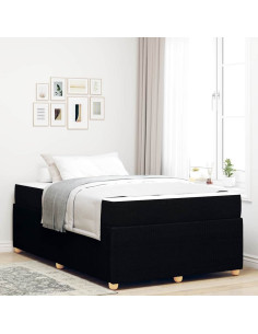 Struttura del letto con materasso Nero 120 x 200 cm Tessuto