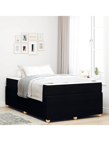Struttura del letto con materasso Nero 120 x 200 cm Tessuto