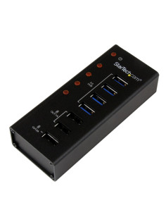 StarTech.com Hub USB 3.0 alimentato a 4 porte con 3 porte di ricarica USB dedicate (2 x 1A e 1 x 2A) - Box esterno in metallo pe