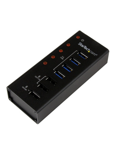 StarTech.com Hub USB 3.0 alimentato a 4 porte con 3 porte di ricarica USB dedicate (2 x 1A e 1 x 2A) - Box esterno in metallo pe