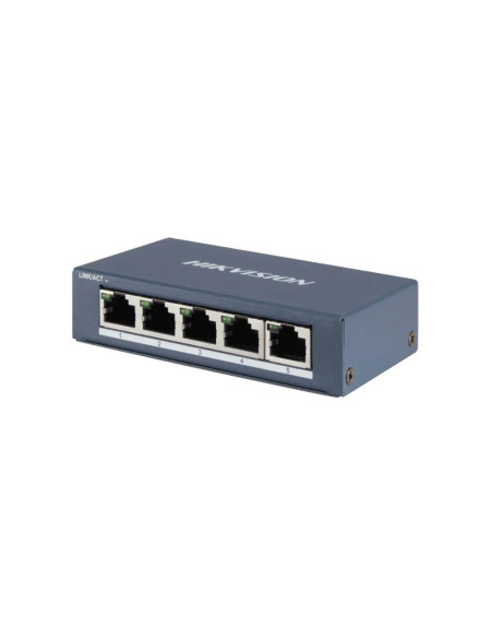 HIKVISION SWITCH 5 PORT GIGABIT UNMANAGED SWITCH 5  GIGABIT RJ45 PORTS, DESKTOP STEEL CASE UNMANAGED
