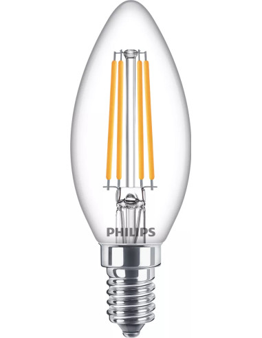 Philips Lampadina candela trasparente a filamento 60 W B35 E14