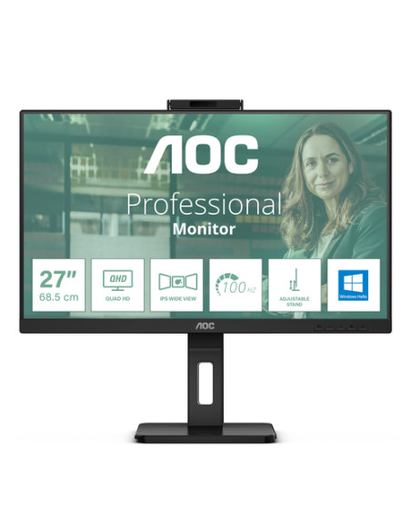 AOC Q27P3CW Monitor PC 68,6 cm (27") 2560 x 1440 Pixel Quad HD LED Nero