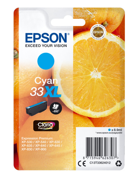 Epson Oranges Cartuccia Ciano T33XL Claria Premium