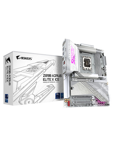 GIGABYTE Z890 AORUS ELITE X ICE Scheda Madre - Supporta CPU Intel Core Ultra (Serie 2), VRM a 16+1+2 fasi, fino a 9500MHz DDR5 (