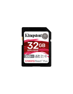 Kingston Technology 32GB Canvas React Plus SDHC UHS-II 300R/260W U3 V90 for Full HD/4K/8K