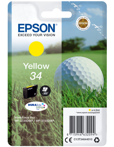 Epson Golf ball Singlepack Yellow 34 DURABrite Ultra Ink