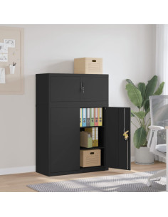 Armadio Classificatore Nero 90x40x130 cm in Acciaio