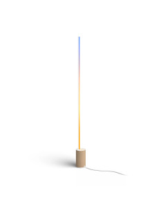 Philips Hue White and Color ambiance Gradient Signe Lampada Smart da Terra Effetto Legno