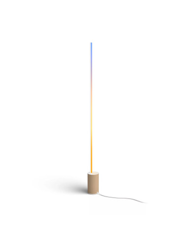 Philips Hue White and Color ambiance Gradient Signe Lampada Smart da Terra Effetto Legno