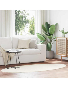 Tappeti per area Ovale HUARTE Crema 100 x 200 cm