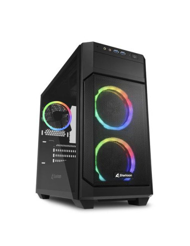 SHARKOON CASE MICRO-ATX 2XUSB 3.0, VETRO TEMPERATO, 2X120MM FAN FRONT, 1X120MM FAN REAR, 4 SLOT ESPA