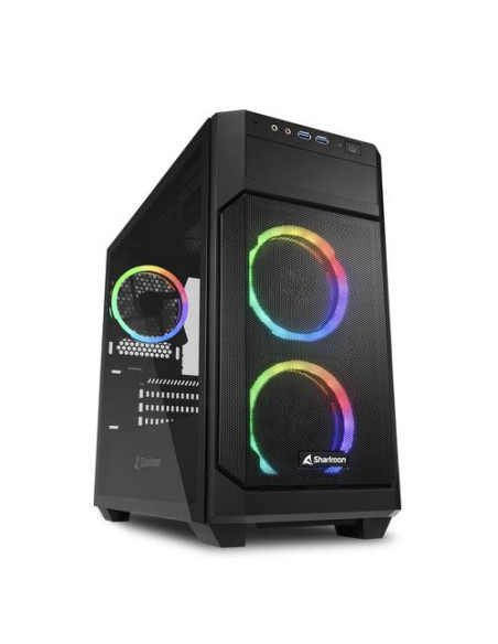 SHARKOON CASE MICRO-ATX 2XUSB 3.0, VETRO TEMPERATO, 2X120MM FAN FRONT, 1X120MM FAN REAR, 4 SLOT ESPA