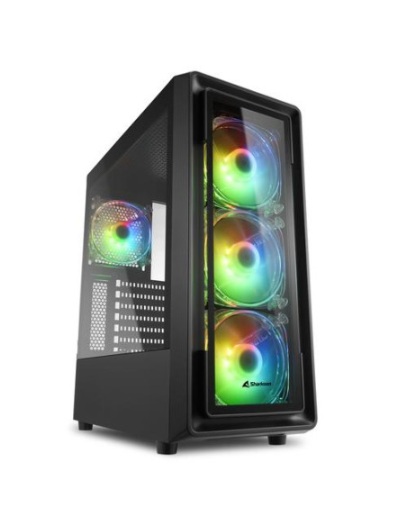 SHARKOON CASE TK4 RGB 7 SLOT ESPANSIONE, PANNELLO FRONTALE VETRO TEMPERATO, 3 PORTE, 3XUSB2.0/3.0, I