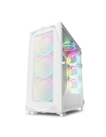 SHARKOON CASE REV300 FULL-TOWER, SIDE GLASS WHITE