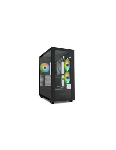 SHARKOON CASE REBEL C60 RGB BLACK ATX 2x U3, 1x Type-C,TRRS, 2x Tempered Glass, 4x 120 ARGB PWM, ARG