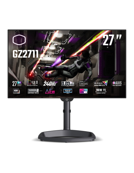 COOLER MASTER MONITOR GAMING 27 OLED 16:9 QHD 0,3 MS 240HZ, DCI-P3 98,5, ADOBE RGB 95,3, PIVOT, USB-C DOCK, DP/HDMI, MULTIMEDIAL
