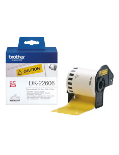 Brother DK-22606 nastro per etichettatrice Nero su giallo