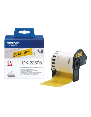Brother DK-22606 nastro per etichettatrice Nero su giallo