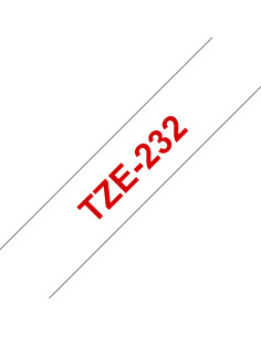 Brother TZE-232 nastro per etichettatrice Rosso su bianco
