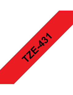 Brother TZE-431 nastro per etichettatrice Nero su rosso