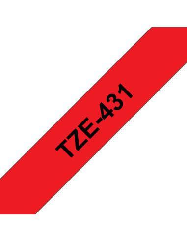 Brother TZE-431 nastro per etichettatrice Nero su rosso