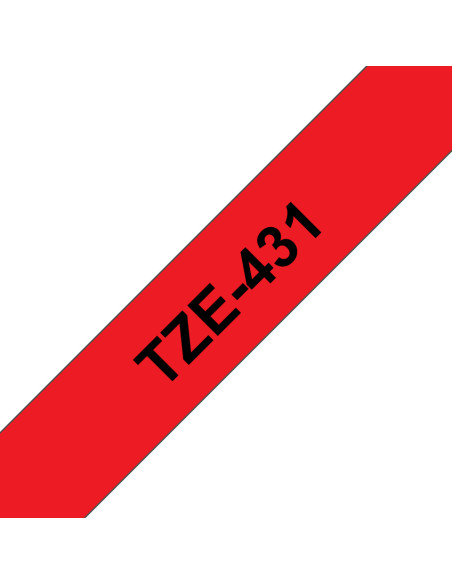 Brother TZE-431 nastro per etichettatrice Nero su rosso