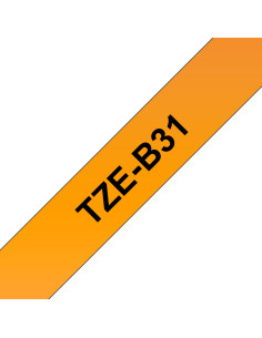 Brother TZE-B31 nastro per etichettatrice Nero su arancione fluorescente
