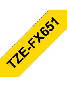 Brother TZE-FX651 nastro per etichettatrice Nero su giallo TZ