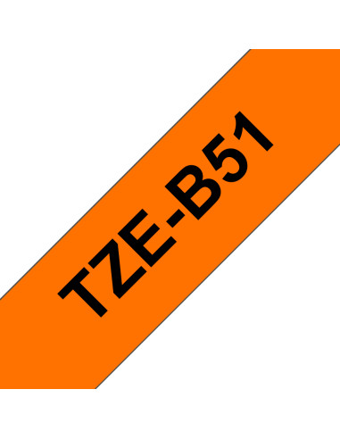 Brother TZE-B51 nastro per etichettatrice Nero su arancione fluorescente
